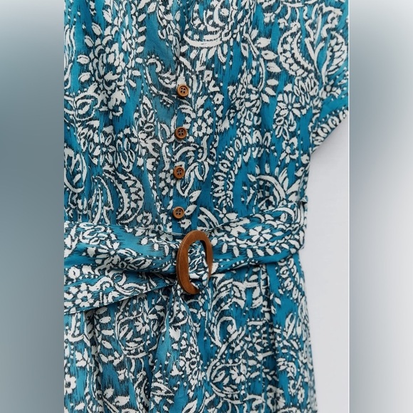 NWT ZARA Belted Midi Shirtdress XS - Picture 3 of 5